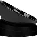 Bulldog Bowl Anti-Slip Dog Cat Dish Detachable Ceramic Dog Bowl Pet Sterile Tilted Pet Feeder Slope Base (Black Ceramic, 2 Cup)