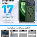 Magnetic for iPhone 17 Pro Case, [Anti-Slip] [Military-Grade Drop Protection] [Camera Protection] Skin-Friendly Slim Matte Shockproof Protective for iPhone 17 Pro Phone Case, Forest Green