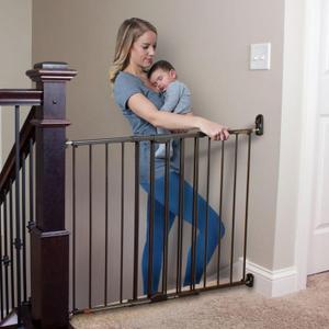 Toddleroo Easy Swing & Lock Baby Gate for Top of Stairs: 31" Tall, Bronze | Top of Stairs Baby Gate, Hardware Mount, Open-Direction Control, 28.7"-47.8" Wide, 31" Tall, One-Hand Operation, Swing-Latch
