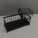 Cisily Black Sponge Holder for Kitchen Sink, Sink Caddy Organizer with High Brush Holder, Kitchen Countertop Organizers and Storage Essentials, Rustproof 304 Stainless Steel, Soap Dispenser Organize