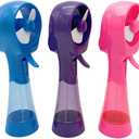 3 Pack Elite Battery Powered Handheld Water Misting Fans Personal Outdoor Cooling Fan (Blue/Purple/Pink)