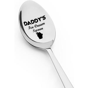 Daddy Fathers Father's Day Gifts from Daughter Son, Father Birthday Gift for Dad Daddy's Ice Cream Spoon Gifts for Father Ice Cream Lovers Gifts for Dad Retirement Gift for Daddy Father Gifts