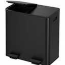 Garvee Trash Can, 2 x 10.6 gal (2 x 40 L) Garbage Can for Kitchen Dual Compartment Recycling Kitchen Step Trash Bin, Stainless Steel Trash and Recycle Bin Combo with Soft-Close Lid,Black