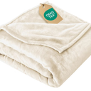 CGK Linens Ultra Soft Fleece Blanket - Lightweight Luxury Plush for Bed or Couch in Cream, Size Throw