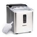 Igloo Portable Ice Maker with Scoop - Ice Maker with LED Control Panel & 1.5 Quart Water Tank - Stainless Ice Cube Maker Produces 26 Lbs. of Ice in 24 Hours with 9 Large or Small Cubes in 7 Minutes