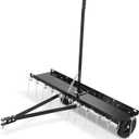 VEVOR Tow Behind Dethatcher, 40-inch Tow Dethatcher with 20 Spring Steel Tines, Lawn Dethatcher Rake for ATV or Mower, Tow Behind Lawn Rake with Lift Handle for Garden Farm Grass