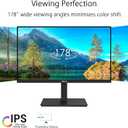ASUS 23.8 1080P Docking Monitor (VA24ECPSN) - Full HD, IPS, 75Hz, Adaptive-Sync, Speakers, Eye Care, Low Blue Light, Flicker Free, USB-C, RJ45, HDMI, Frameless, Height Adjustment, VESA Wall Mountable