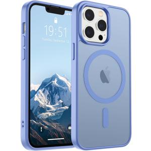SUPFINE Magnetic for iPhone 12 Pro Max Case (Compatible with MagSafe) (Military Grade Drop Protection) Slim Translucent Matte Shockproof with Anti-Fingerprint Phone Case,Blue Purple