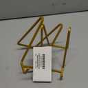 6 Inch Metal Square Wire Plate Stands for Display - Gold 2 Pack Holder Stand + Picture Frame Easel for Book, Decorative Plaque, Photo, Platter