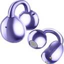 Ultra Open Ear Headphones Bluetooth 5.4 Wireless Clip On Earbuds with Digital Display Charging Case 60 Hours Playtime Sport Earphones Built-in Mic IPX7 Waterproof for Running Fitness Purple-1