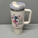 Lifecapido Dance Recital Gifts for Girls, Dancer 40oz Tumbler with Key Chain, Dancer Dance Gifts, Creamy