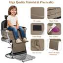 Barber Booster Seat for Kids, 18 x 13 x 7 in 3-Layer Adjustable Children Salon Booster Seat for Hair Cutting with 45D High-Density Sponge, Leather Styling Chair Booster Cushion for Salon, Dinner Table