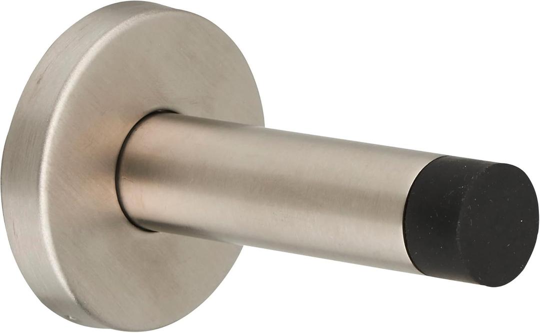 3.2" Wall-Mounted Door Stop  304 Stainless Steel, Durable Design with Rubber Tip for Noise Reduction & Wall Protection  Rust-Resistant, Easy Installation, Ideal for Home & Office