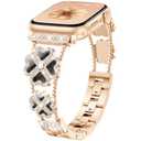 2 x Omnillert Fancy Metal Bands Compatible with Apple Watch Band 41mm 40mm 38mm 42mm 44mm 45mm 46mm 49mm Women, Breathable Adjustable Strap Elegant Jewelry Bracelet for iWatch series 10 9 SE 8 7 6 5 4 3