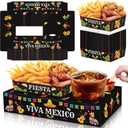 Jansun 36Pcs Fiesta Movie Night Snack Trays Candy Popcorn French Fries Snack Trays Mexican Party Plates for Snacks Tray Cinco De Mayo Party Supplies