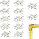 12Pack 2-Pin 8mm L Shape LED Strip Connector, Solderless Transparent Corner Connector for COB Light Strips, No Tool & Reusable, No Dark Area for Single Color 12V 24V