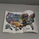 RV State Sticker Travel Map - 17 x 11 inch Large USA Decal with 50 Waterproof USA Stickers - Non-Fade Door, Window, Wall RV Decals - Fun Visited Map for Camper, Motorhome, Trailer (Popular)