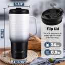 HAUSHOF 24 oz Travel Mug with Handle, Stainless Steel Vacuum Insulated Coffee Travel Mug, Double Wall Travel Mugs with Leakproof Lid, BPA Free, 24 fluid ounces
