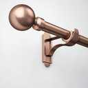 ROTHLEY Curtain Rods for Windows 48 to 84 Inch Copper Curtain Rod 1 Inch Diameter Decorative Curtain Rod Adjustable Drapery Rod Heavy Duty Window Poles for Curtains With Klick Fit Brackets-Orb Finial