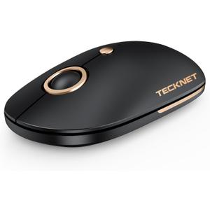TECKNET Computer Mouse, 2.4Ghz Silent USB-A Wireless Mouse, 4800 DPI Ambidextrous Quiet Click for Travel, Slim Portable Wireless Mice Compatible with PC Laptop