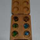 Mancala Board Game, Mancala Board with Metallic Gold Lock Classic 2-Player Folding Strategy Game, Traditional Mancala for Adults Wooden - Birthday Present