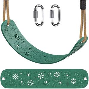 Dolibest Swing Set Accessories Kids Swing Seat with Adjustable Rope Backyard Swingset Replacement for Indoor and Outdoor Use Support 500 lbs (Green) (Green Swing Seat)