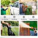Giraffe Tools Garden Hose 100FT Non-Expandable Lightweight Flexible Water Hoses Burst 600 psi with 9 Spray Function Nozzle Heavy Duty Hose