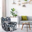 FUANGUI Recliner Chair Cover 4-Pieces Lazyboy Cover for Recliner Chair with Storage Pockets Furniture Protector for Living Room,Jacquard Sofa Slipcover for Kids, Pets, Dog and Cat, 25