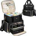 Large Medicine Bag with 3 Removable Cases, Medication Travel Bag with Multiple Storage Sections for Prescription Bottles, Vitamins & Medical Supplies, Black