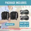 Hycline 2-Pack Mountain Bike Tires Set: 20/24/26/27.5-inch Folding Replacement High-Performance Wear-Resistant Bicycle Tires and Pair Inner Tubes with Tire Levers for MTB Off-Road Bike, 26x1.95 inch