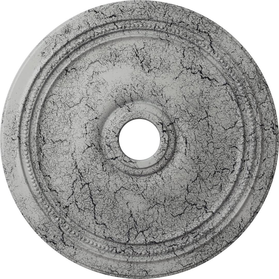 Ekena Millwork CM24DIUWC Diane Ceiling Medallion, 24"OD x 3 5/8"ID x 1 1/4"P (Fits Canopies up to 6 1/4"), Hand-Painted Ultra Pure White Crackle