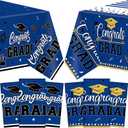 6 Pcs 2026 Graduation Party Decorations Congrats Grad Tablecloths Class of 2026 Congrats Table Covers for Graduation Party Supplies Decor 54"x108"(Blue)