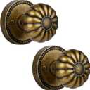 Dummy Door Knob Interior, Antique Brass Bronze Dummy Door Handles, Vintage Non-Turning Inactive Door Knob for Closet and Pantry, 2 Pack