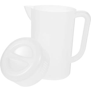 Garneck Kitchen Dispenser Capacity Reusable Plastic Water Pitcher with Lid for Fridge for Tea Juice and Family Gatherings Clear Design, Set of 2