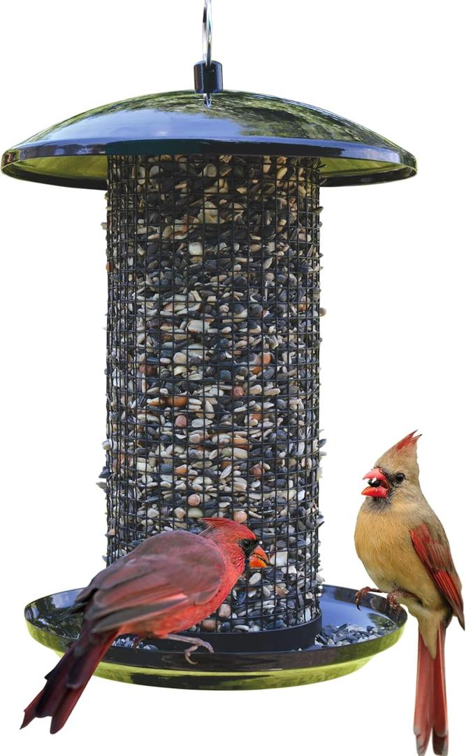 Nature's Way Midnight Metal Mesh Mixed Seed and Peanut Bird Feeder for Wild Birds and Outdoor Dcor, 2.75 Quart Capacity, Easy to Clean and Fill with Easy-Cling Mesh, Black