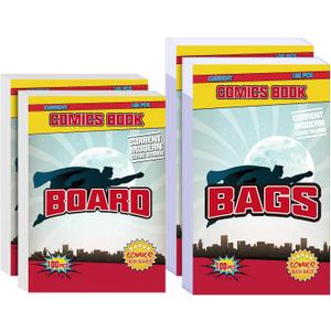 KKU 200 Count Comic Book Bags and Boards, Crystal Clear Acid Free Comic Bags and Boards, Comic Book Storage for Comics KKU 200 Count Comic Book Bags and Boards, Crystal Clear Acid Free Comic Bags and Boards, Comic Book Storage for Comics