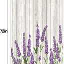 Riyidecor Small Stall Purple Lavender Shower Curtain 36Wx72H Inch RV Single Rustic Wooden Plank Plant Board Flowers Floral Herbs Leaves Fabric Polyester Waterproof Fabric 7 Pack Plastic Hooks RY-JWXH