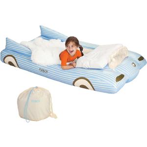 FUNBOY Kids Blue Inflatable Travel Bed & Mattress. Perfect for Sleepovers. Includes Carrying Case Storage Bag, Twin