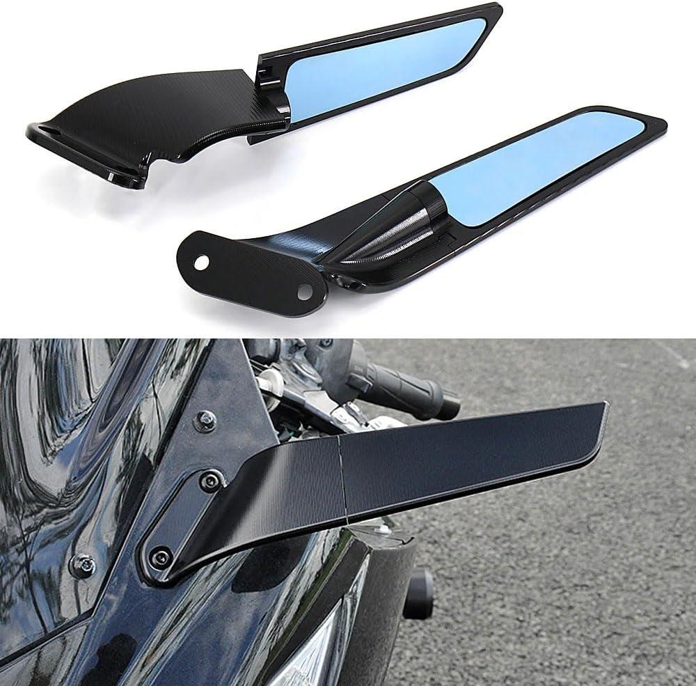 Motorcycle Adjustable Rotating Side Mirror Fit for KAWASAKI Ninja 400 NINJA 650 (2018-2022)/Ninja 500 SE NINJA 500 (2024) CNC Aluminum Rearview Wing Mirrors Fit for ZX-10R ZX6R ZX-636 ZX-4R
