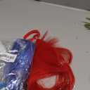 Colored Hair Extensions Red and Blue Ponytail Extension 2 Packs, 20 inch Crazy Hair Day Accessories for Women, DIY Festival Wacky Rave Braids,Tinsel Mixed