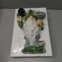 Garden Gnome Statue Outdoor Decor Large Flocked Resin Gnome Figurine with Solar Light Holding Lantern Welcome Sign Garden Yard Decorations Dwarf Sculpture for Outside Patio Porch Lawn Decor.