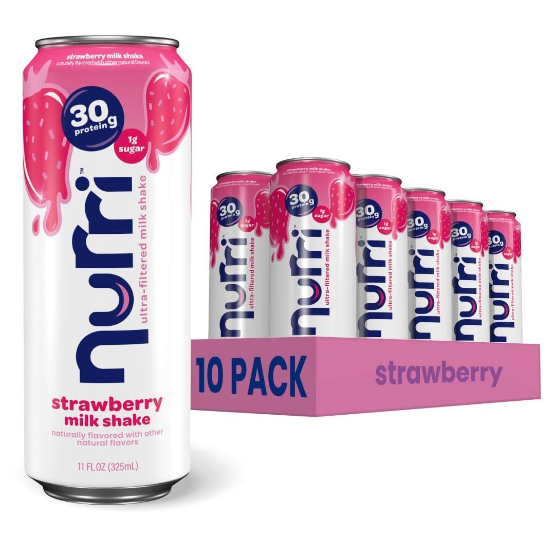 Nurri 30g Protein Ultra Filtered Milk Shake, Strawberry, 10-11 fl oz Cans BBD July 29 2027
