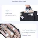 Wandering Nature Expandable Tote Bag for Women with Shoe Bag, Fits 40oz Tumbler for Carry-On Travel Work Gym (Black)