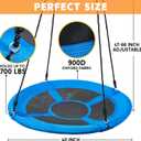 TURFEE 40 inch Saucer Tree Swing 900Lb Weight Capacity, Waterproof Swing Seat for Kids Outdoor with Hanging Straps Playground Outdoor Backyard(Blue)