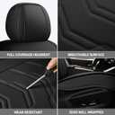 AOOG Leather Car Seat Covers Universal fit Most Sedans SUV Trucks (Front seat, Black)