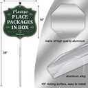 Package Deliveries Sign Please Place Packages In Box Signs Delivery Instructions Sign 10" x 10" With 28" Long Metal Stakes Aluminum Leave Box Signal