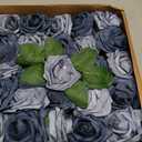 N&T NIETING Dusty Blue Fake Roses,50pcs Artificial Flowers Faux Flowers Fake Flowers for DIY Wedding Bouquets Centerpieces Floral Arrangements Home Decorations Shades of Navy Blue