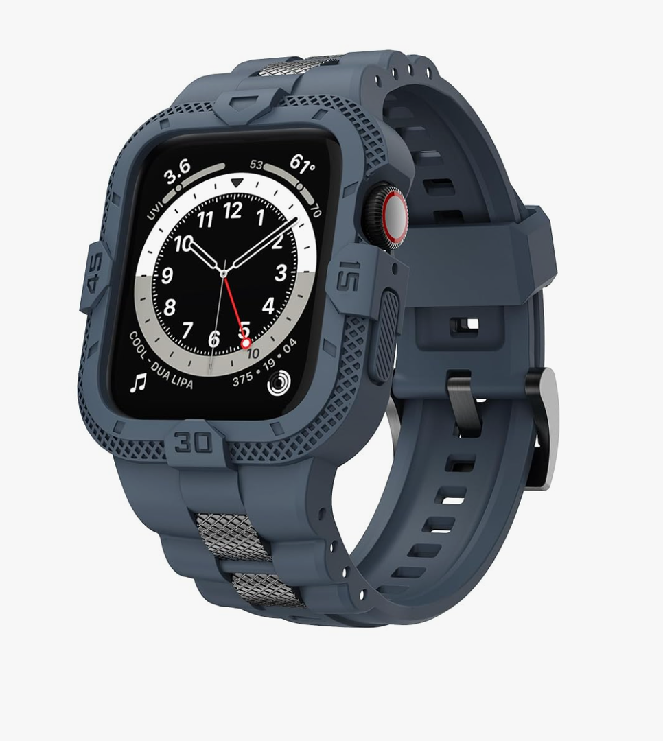 GELISHI Bands Compatible for Apple Watch Band 41mm 40mm 38mm, Men Sport Rugged Band with Protective Case for Watch Series 9 8 7/Series 6 SE 5 4 3