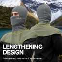 Ski Mask Winter Balaclava Warm Long Hem Full Face Mask for Men Women, Cold Weather Gear for Skiing Motorcycling (Gray)