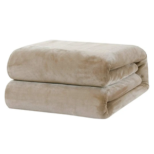 BOURINA Fleece Blanket Flannel Throw Blanket (Beige,Throw Size) Lightweight Cozy Microfiber Blanket for Sofa, Couch, Bed